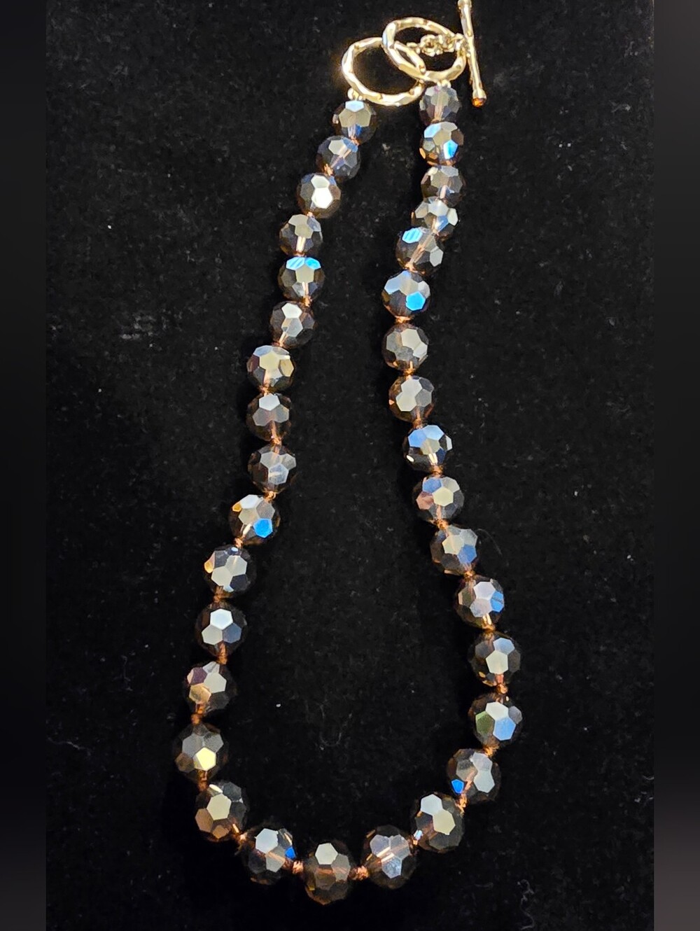 Heidi Daus Iridescent Brown Crystal Bead Necklace